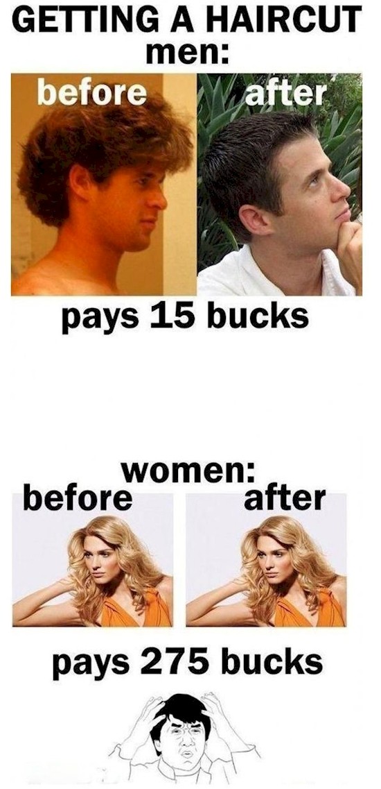 naisten ja miesten erot - parturissa