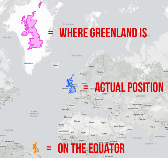 Nämä kartat näyttävät eri maiden koot todellisuudessa.